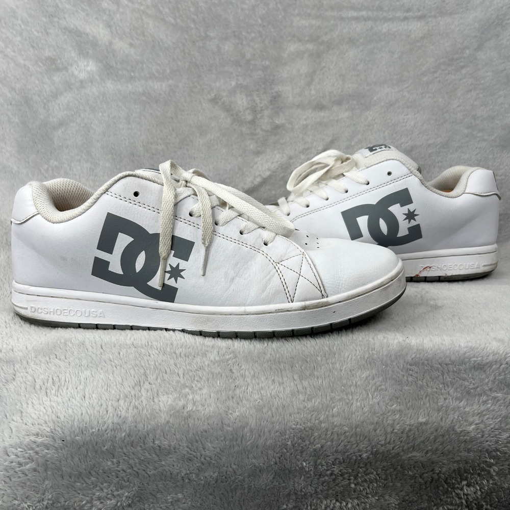 DC Gaveler Leather Skate Shoes Size 13 White Grey Men Low Top Streetwear Sneaker